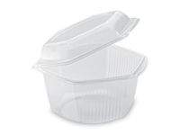 Guillin Alphatop ATP1000 Sachet de 50 pakketten hoesdeksel scharnier zeshoekig magnetronbestendig 1000 cc, polypropyleen, transparant, 16,4 x 17,2 x 10,4 cm