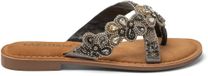 Lazamani Pena Dames Slippers Leer Grijs