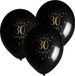 Santex Verjaardag Ballonnen 30 Jaar - Zwart/Goud - 24 Stuks