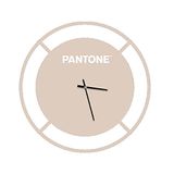 Homemania klok Drive - wanddecoratie, rond, voor woonkamer, keuken, kantoor, zand, wit, metaal, 40 x 0,15 x 40 cm