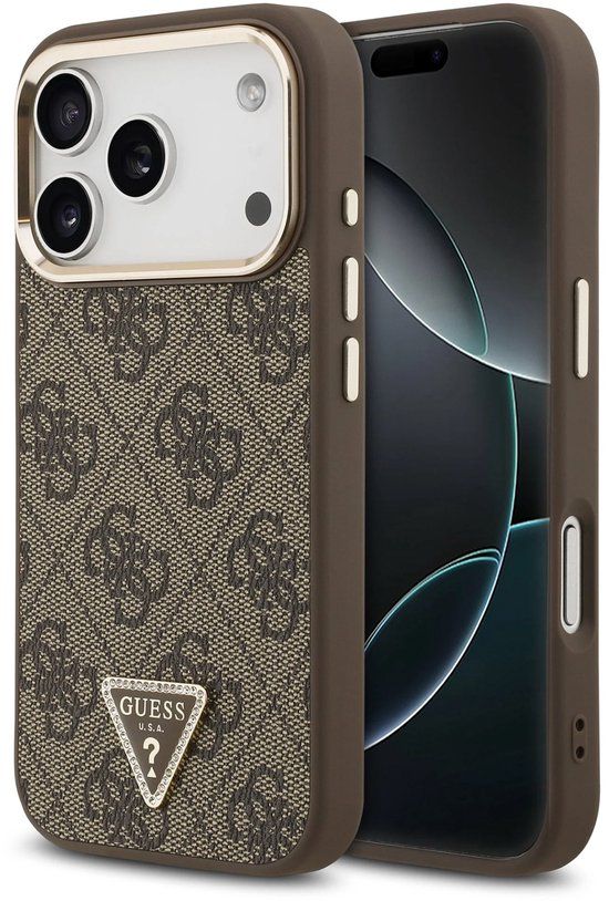 Guess telefoonhoesje voor iPhone 17 Pro - MagSafe - Bruin