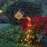 Merkloos Gieter met Solar Lights - Tuindecoratie met Zonne-energie - Zwart