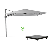 Platinum Challenger T² Glow zweefparasol | 300x300cm met Monza parasolvoet 90kg | Light Grey