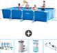 Intex Rectangular Frame Pool - 450 x 220 x 84 cm - Blue