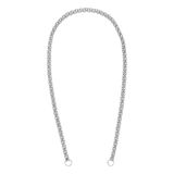 Lucardi Dames Stalen bedel ketting platte schakel dubbel - Ketting - Staal - Zilverkleurig - 45 cm