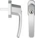 AXA Veiligheids raamsluiting - Oval Roma - Draai-kiep raamkruk - met Cilinder SKG2 - 4 standen - 45˚/ 90˚ - 32 mm - Afsluitbaar - Aluminium