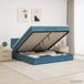vidaXL - Ottoman bed with mattress - Dark blue - 180 x 200 cm - Velvet