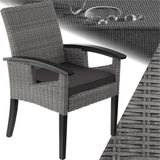 Tectake Wicker stoel met armleuningen - Grijs