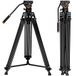 K&F Concept Video Statief Systeem, 184cm Heavy Duty Statief met 360° Fluid Head, Professionele Aluminium Statief met Quick Release Plate voor DSLR, Camcorder, Camera's, Maximale Belasting 8KG.
