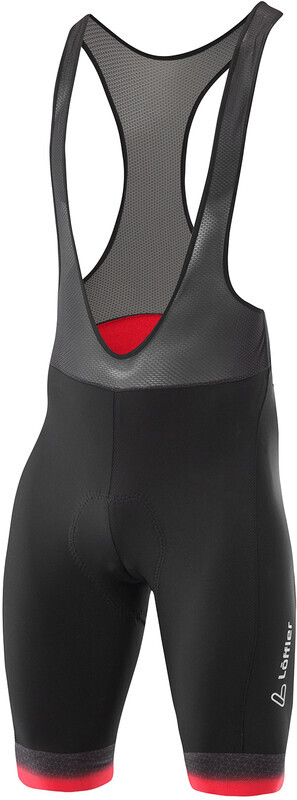 Löffler Hotbond Fiets Bib Shorts Heren, zwart/rood