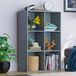 Vida Designs Durham Boekenkast met opbergruimte voor woonkamer, huis, kantoor (6 kubussen, grijs)