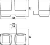 Emco Loft Glashouder Dubbel Zwart
