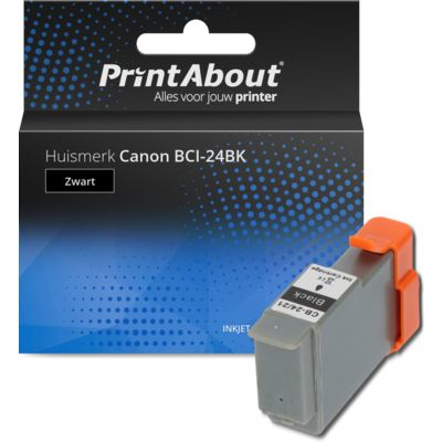 PrintAbout Huismerk Canon BCI-24BK Inktcartridge Zwart