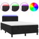 vidaXL Boxspringbed met matras en LED-verlichting, fluweel, zwart, 120x200 cm