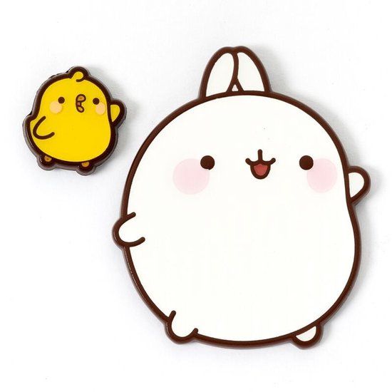 Molang Molang & Piu Piu Unisex Speld - zilverkleurig