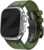 Bandz Siliconen band 'Luxe Liquid' - Groen met zwarte connectors
