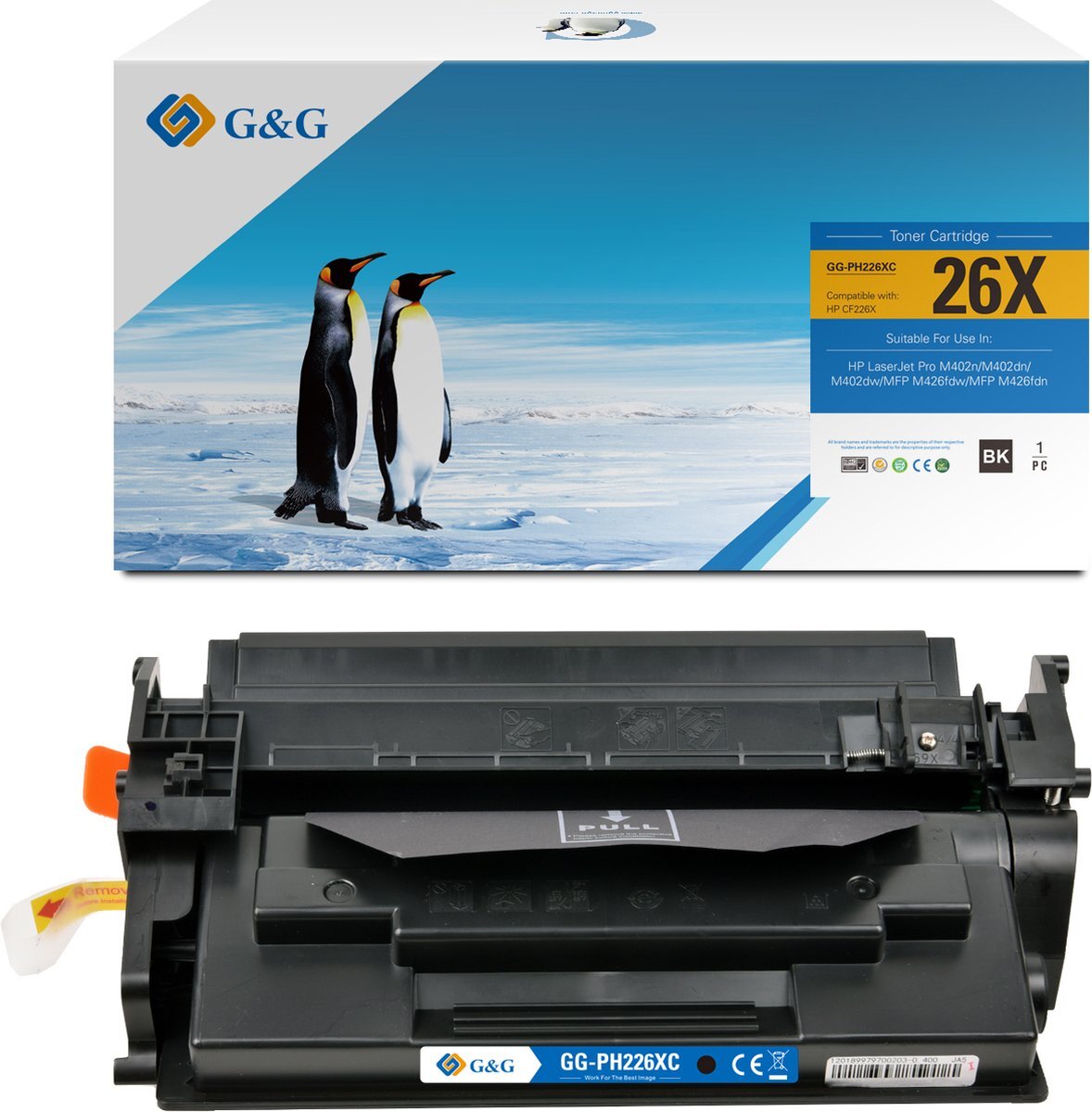 G&G CF226X toner compatibel met HP 26X Tonercartridge Zwart 1 stuck (s) Hoge capaciteit Huismerk