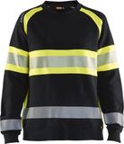 Blåkläder 3409-1158 Dames Sweatshirt High Vis - Zwart/High Vis Geel - XXXL