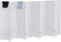 Relaxdays Kamerscherm 8 panelen - 170x320 cm - opvouwbaar - wit