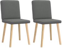 vidaXL Eetkamerstoelen - 2 stuks - Stof - Donkergrijs