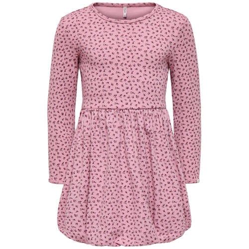 ONLY KIDS ONLY MINI gebloemde korte jurk met plooien - roze