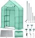 Merkloos / Sans marque TRUEFLASH SAS Tuinkas met 3 etages en PE waterdichte hoes 143x73x195cm staal groen