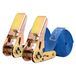Carehabi Lot de 2 Sangles d'arrimage à cliquet de 4 m - Robustes - avec cliquet - pour Transport de matériel, Moto, vélos, déménagement, Bagages et Camping - Bleu