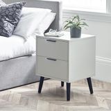 Julian Bowen Alba 2 lades Bedside-Soft Close, Rubberwood, Grijs, One size