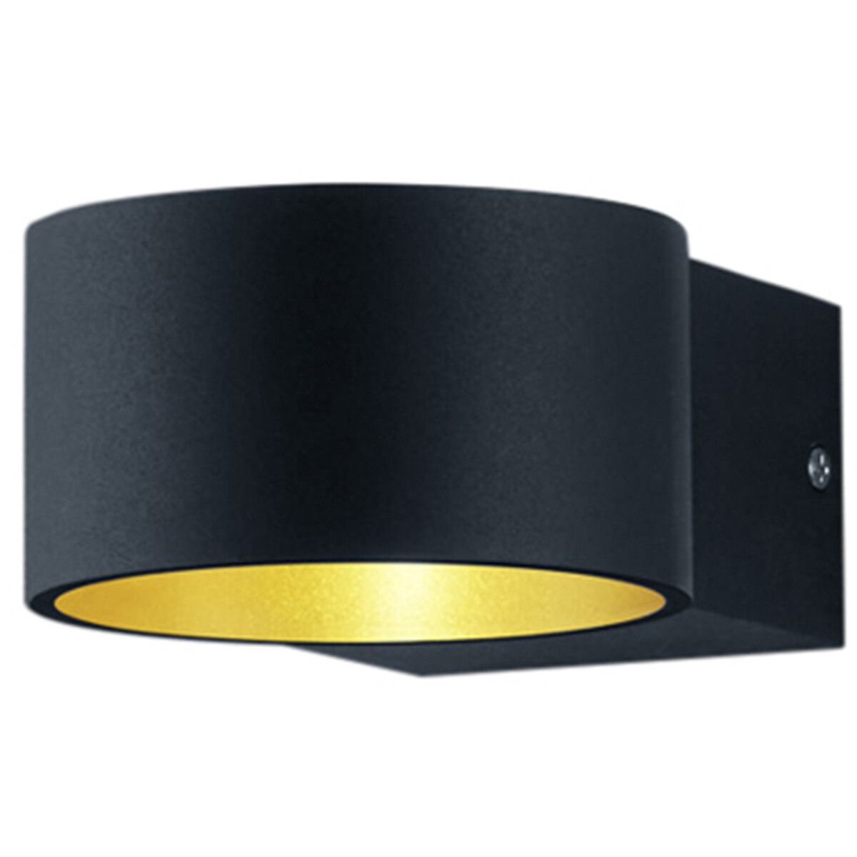 Osram Trion Lapaco LED Wandlamp - 4W - Warm Wit - Rond - Zwart - Aluminium