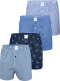 MG-1 Geweven Wijde Boxershorts Heren Core Blauw 4-Pack - Maat XXL