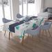 Bonamaison Tafelkleed, Anti-Mold, Sneldrogend, Waterdicht, 100% Polyester Tafellaken, Turkoois, wit, 140 x 200 Cm