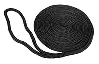 Taylor Made Products Premium dubbele gevlochten nylon docklijn, 15', 3/8", zwart