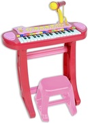 Bontempi Spa Bontempi Keyboard Staand Met Microfoon En Kruk Roze