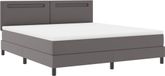 vidaXL Boxspringbed met Matras Grijs 180 x 200 cm Kunstleer