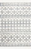 Safavieh Marokkaans Shaggy Geweven Tapijt voor Binnen, Berber Fringe Shag Collectie, BFG519, in Creme & Blauw, 160 X 229 cm