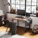 Bureau, 80 x 40 x 73,5 cm, table d'ordinateur, table de bureau avec support pour casque et sac de rangement, bureau, petit bureau, bois, table pour PC, table de bureau pour la maison, le bureau, marron