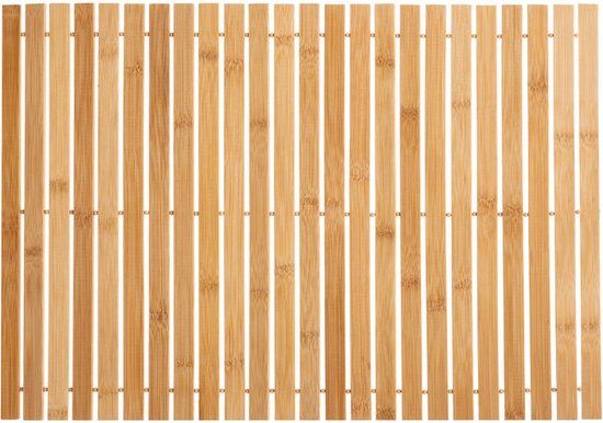 Bamboe badmat - Naturel - 60 x 40 cm - Rechthoekig - Anti-slip