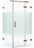 Maxaro Douchecabine Diamond 100x100cm 8mm Helder Veiligheidsglas met Matte Strook Koper