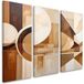 Beige abstrait géométrique toile art set 3 x 20x40