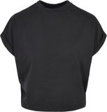 Urban Classics Short Pigment Dye Cut On Sleeve Dames T-shirt 4XL Zwart