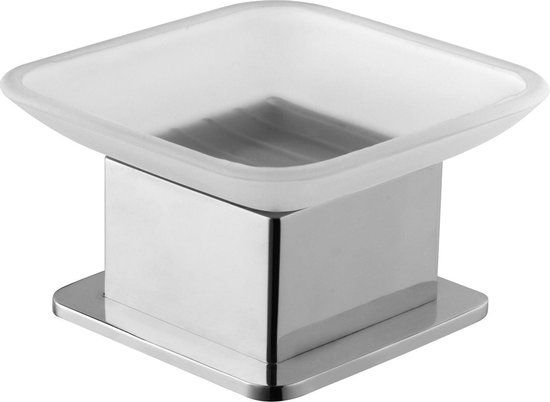 Wiesbaden Cube vrijstaande zeepschaal chroom