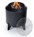 Merkloos / Sans marque Relaxdays Vuurschaal voor buiten - Ø 52 cm - met BBQ rooster - rookloos - Geëmailleerd staal/Staal - Zwart/Zilver