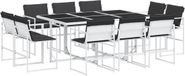 vidaXL 11-delige Tuinset met Kussens Textileen Wit