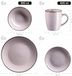 Mäser 24-delig servies, steengoed, lavendel met metallic rand, voor 6 personen