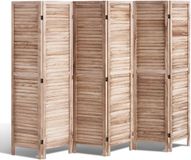 VEVOR Draagbare houten scherm in Europese stijl, inklapbaar scherm van hout, 6 panelen, voor privacy, 2420 x 1700 x 18,5 mm, voor het scheiden van ruimtes, huis, restaurant en slaapkamer, houtkleur