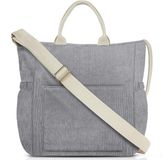 Ibenzoa Grote Corduroy Draagtas voor Dames - Grijs