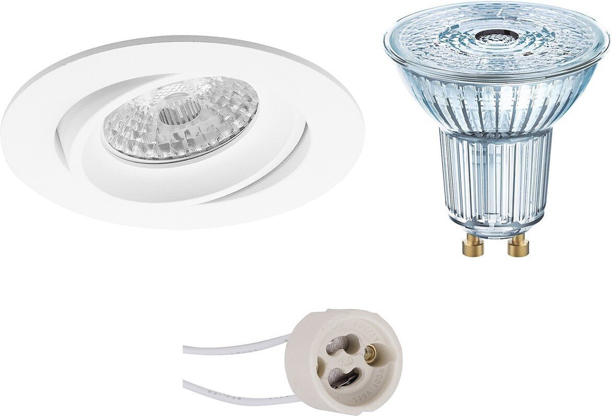 Qualu LED Spot Set - OSRAM Parathom PAR16 927 36D - Proma Delton Pro - GU10 Fitting - Dimbaar - Inbouw Rond - Mat Wit - 5.5W - Warm Wit 2700K - Kantelbaar - Ø82mm