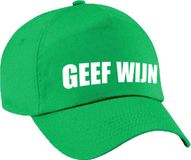 Bellatio Decorations Geef wijn fun pet groen voor dames en heren