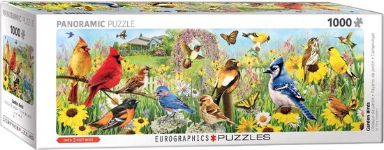 Eurographics Garden Birds - Greg Giordano Panorama Puzzel (1000 stukjes)