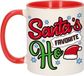 Bellatio Decorations Grappige Kerstmis mok - Santa his favorite Ho - 300 ml - Keramiek - Multi